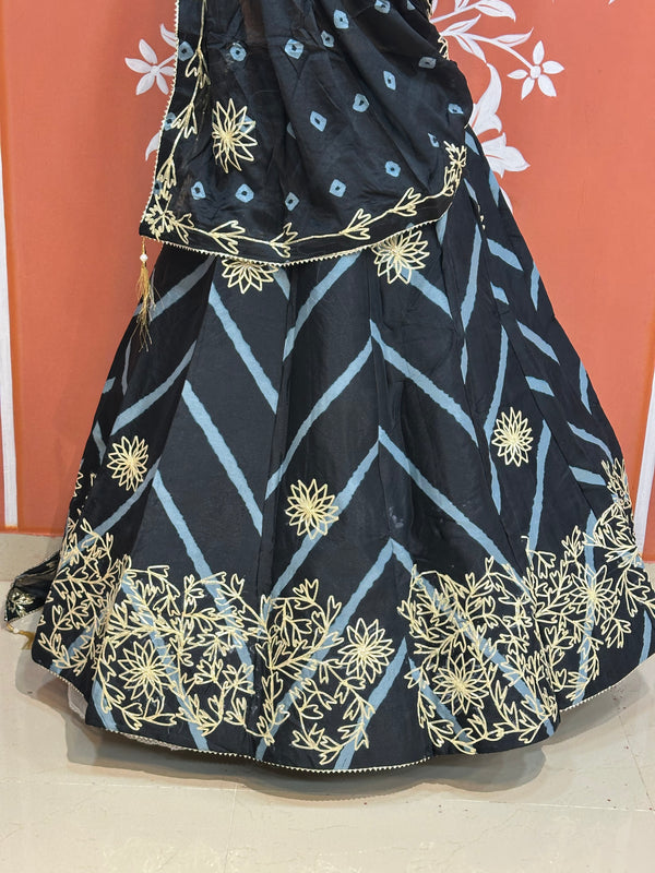 CHINON GOTA WORK LEHERIYA LEHENGA