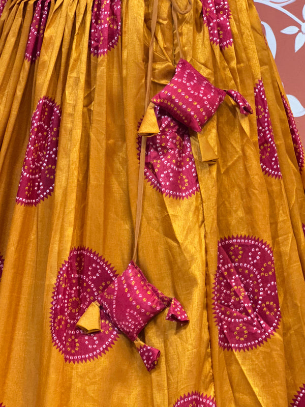 TUSSAR SILK GUJRATI BOOTA LEHENGA