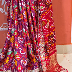 Ajrak Silk Saree