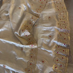 Pure tissue lehenga with kacchi Patti hand work .