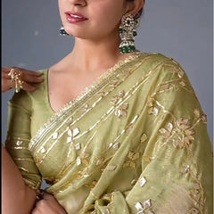 Pure Golden Tissue Gota Patti Saree