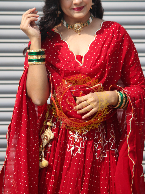 PURE JAIPURI GEORGETTE GOTA LEHENGA