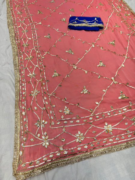 Gota Jal semi chiffon Saree