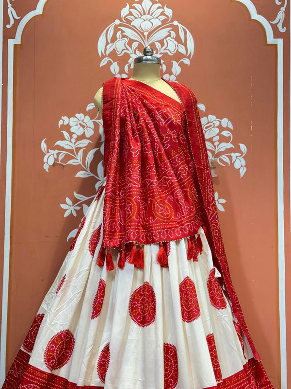 TUSSAR SILK GUJRATI BOOTA LEHENGA