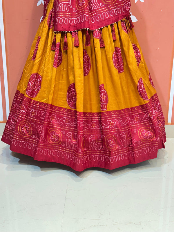 TUSSAR SILK GUJRATI BOOTA LEHENGA