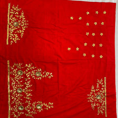 UNSTITCHED SILK GOTA PATTI HANDWORK BLOUSE