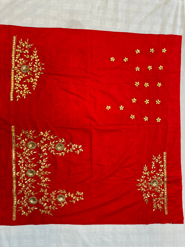 UNSTITCHED SILK GOTA PATTI HANDWORK BLOUSE