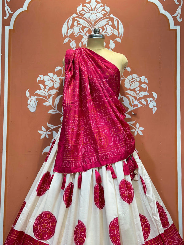 TUSSAR SILK GUJRATI BOOTA LEHENGA