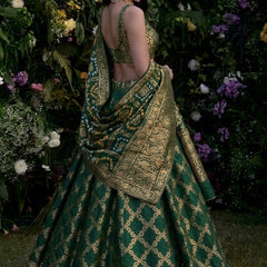 TAFETA SILK 24 KALI GHATCHOLA LEHENGA