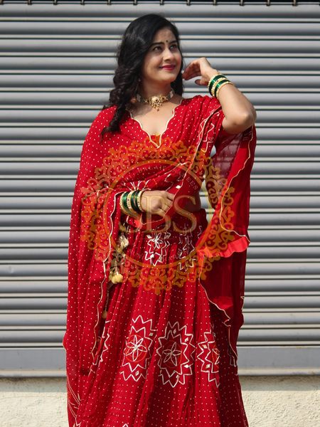 PURE JAIPURI GEORGETTE GOTA LEHENGA