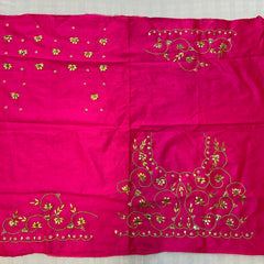 UNSTITCHED SILK GOTA PATTI HANDWORK BLOUSE