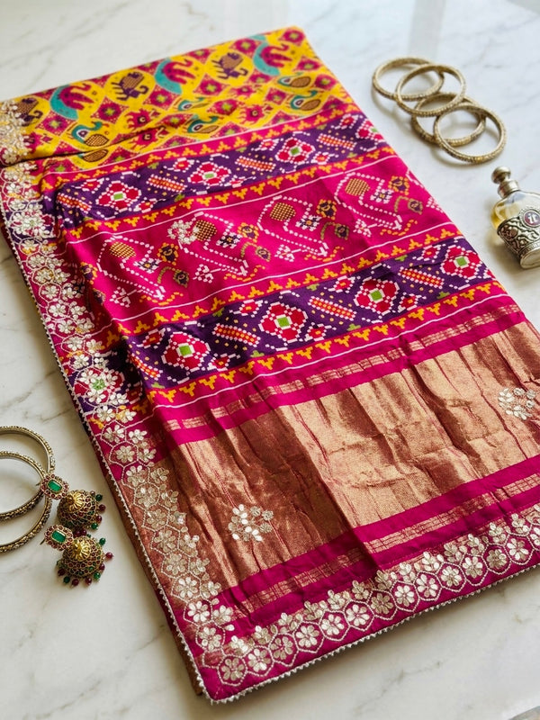 Ajrak Silk Saree