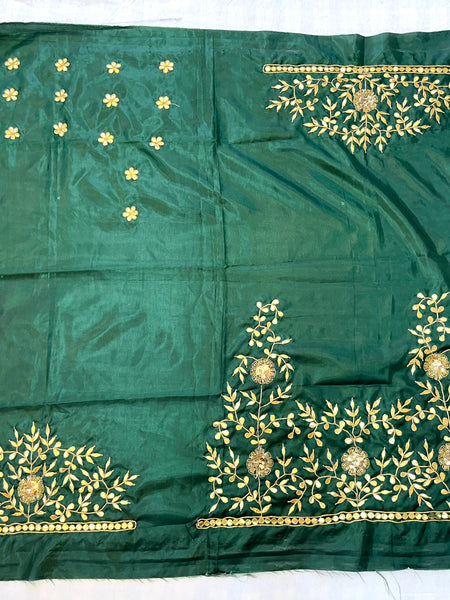 UNSTITCHED SILK GOTA PATTI HANDWORK BLOUSE