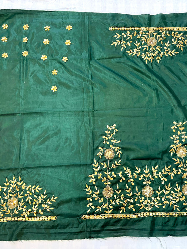 UNSTITCHED SILK GOTA PATTI HANDWORK BLOUSE