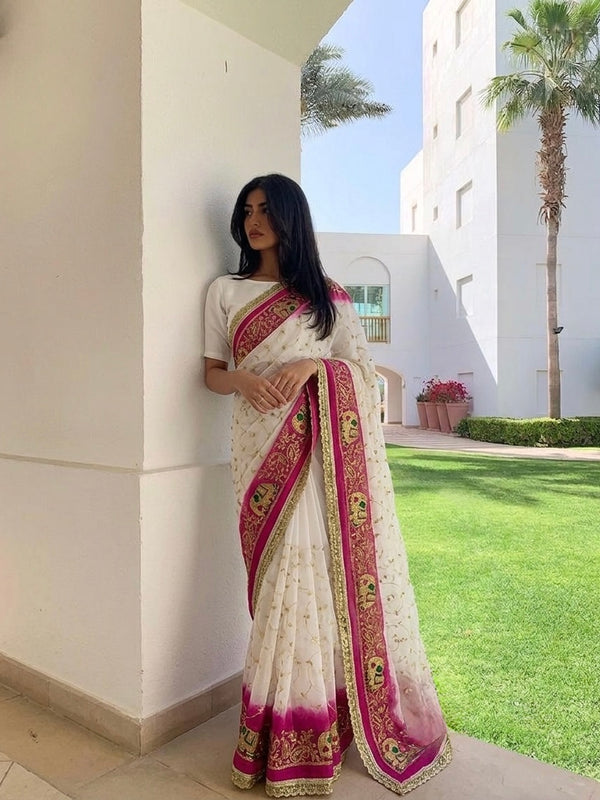 Georgette Zari Saree