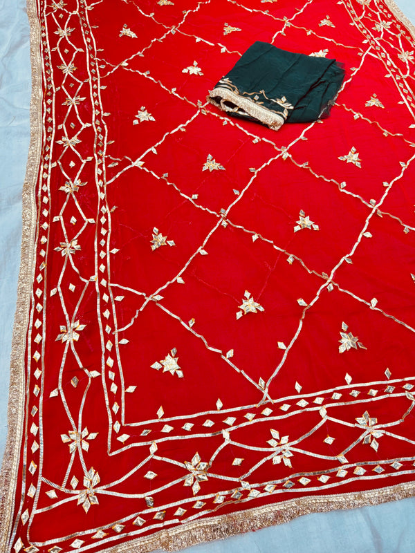 Gota Jal semi chiffon Saree