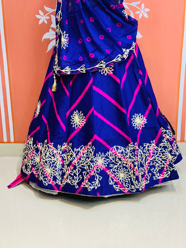 CHINON GOTA WORK LEHERIYA LEHENGA
