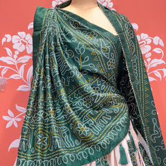 TUSSAR SILK GUJRATI BOOTA LEHENGA