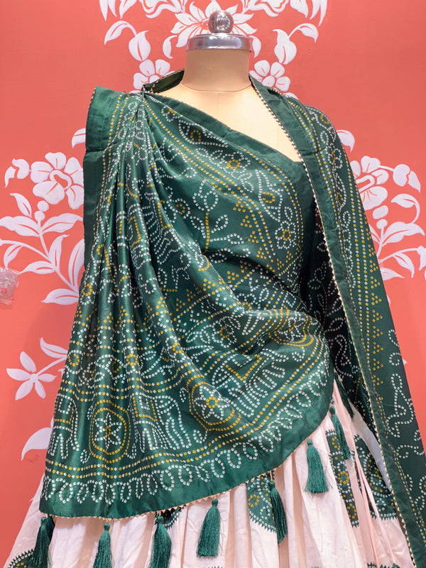 TUSSAR SILK GUJRATI BOOTA LEHENGA