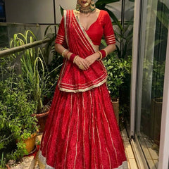 Karwachauth Bandhej Lehenga