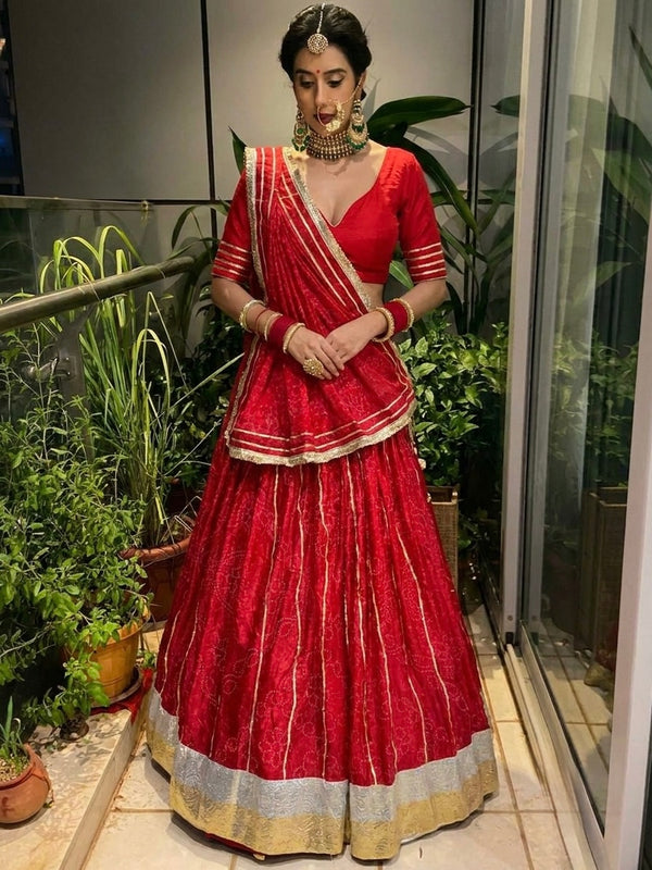 Karwachauth Bandhej Lehenga