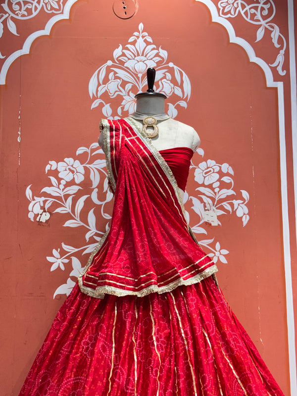 Karwachauth Bandhej Lehenga