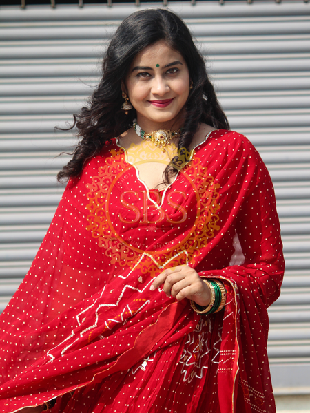 PURE JAIPURI GEORGETTE GOTA LEHENGA