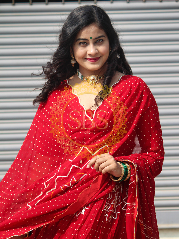 PURE JAIPURI GEORGETTE GOTA LEHENGA