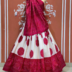 TUSSAR SILK GUJRATI BOOTA LEHENGA