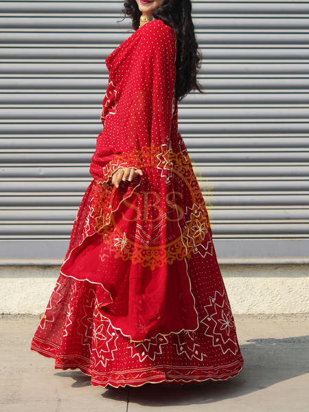 PURE JAIPURI GEORGETTE GOTA LEHENGA