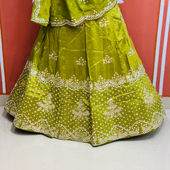 PURE COSMOS TISSUE HANDWORK GOTA PATTI LEHENGA