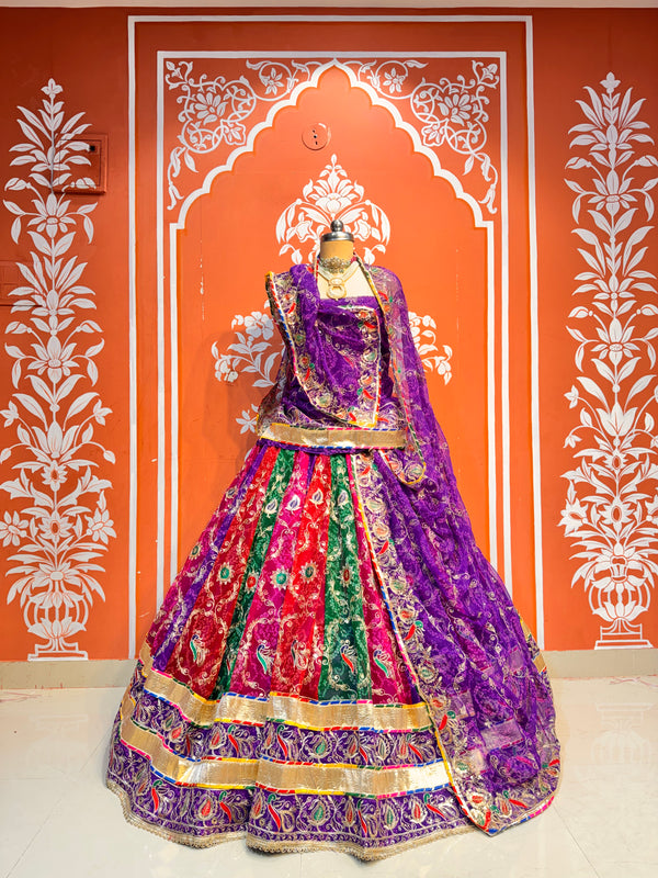 Bandhej Multi Rajwadi Lehenga