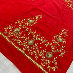 UNSTITCHED SILK GOTA PATTI HANDWORK BLOUSE