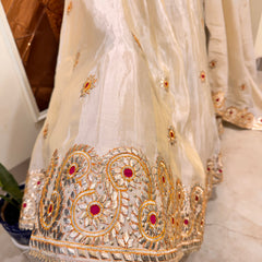 Pure tissue lehenga with kacchi Patti hand work .