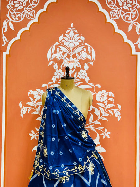 CHINON GOTA WORK LEHERIYA LEHENGA