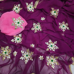 Semi Chiffon Gota Saree
