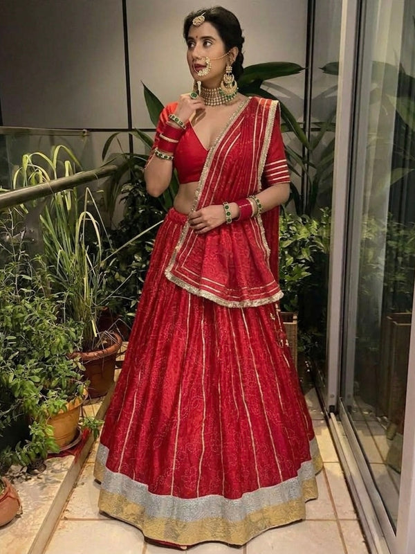 Karwachauth Bandhej Lehenga