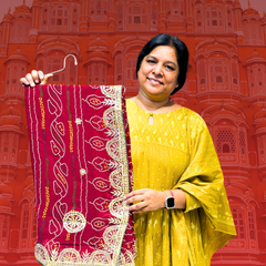 PURE VISCOSE GEORGETTE BHANDEJ SAREE