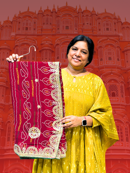 PURE VISCOSE GEORGETTE BHANDEJ SAREE