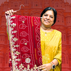PURE VISCOSE GEORGETTE BHANDEJ SAREE