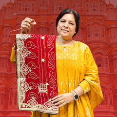 PURE VISCOSE GEORGETTE BHANDEJ SAREE