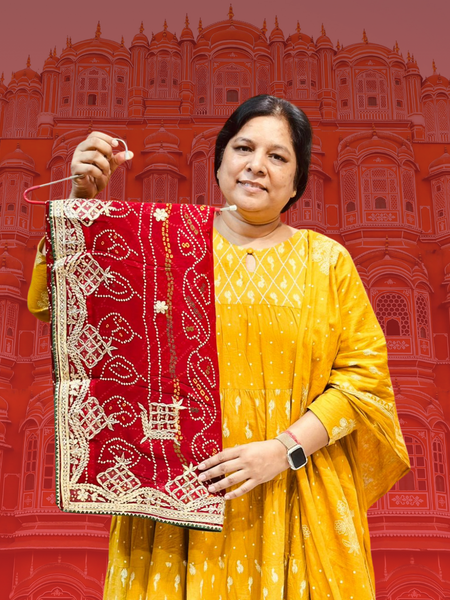 PURE VISCOSE GEORGETTE BHANDEJ SAREE