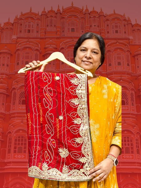 PURE VISCOSE GEORGETTE BHANDEJ SAREE