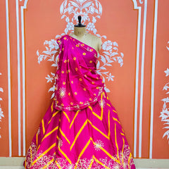 CHINON GOTA WORK LEHERIYA LEHENGA