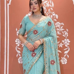Pure Chiffon Gota Patti Saree