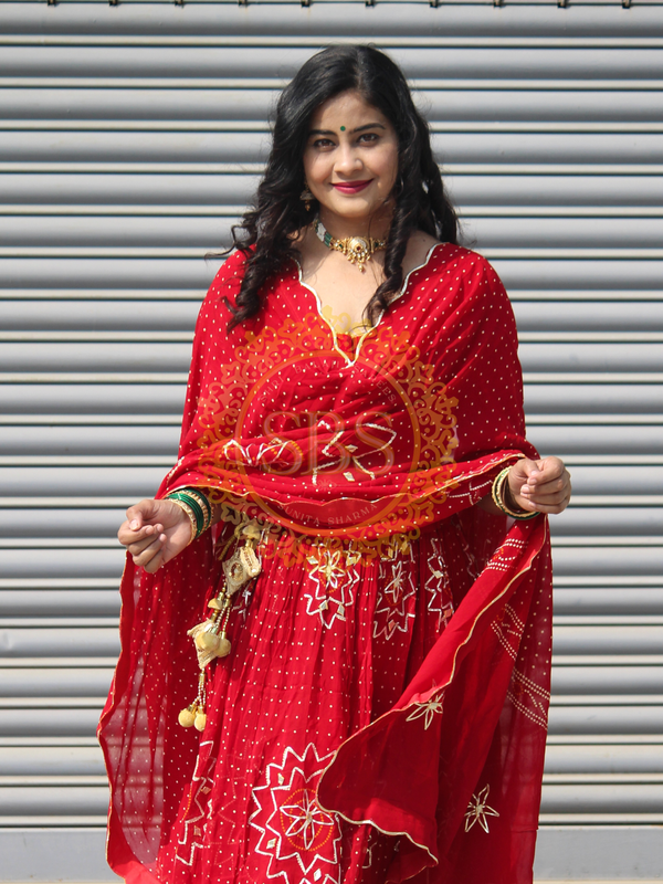PURE JAIPURI GEORGETTE GOTA LEHENGA