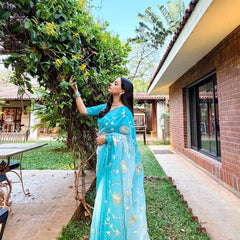 Semi Chiffon Gota Jal Saree