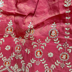 PURE COSMOS TISSUE HANDWORK GOTA PATTI LEHENGA