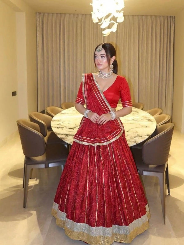 Karwachauth Bandhej Lehenga