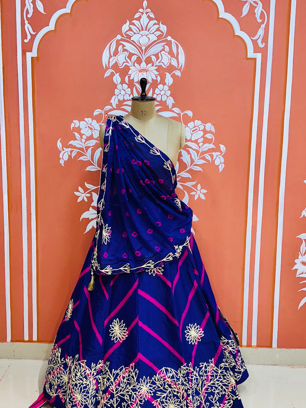 CHINON GOTA WORK LEHERIYA LEHENGA